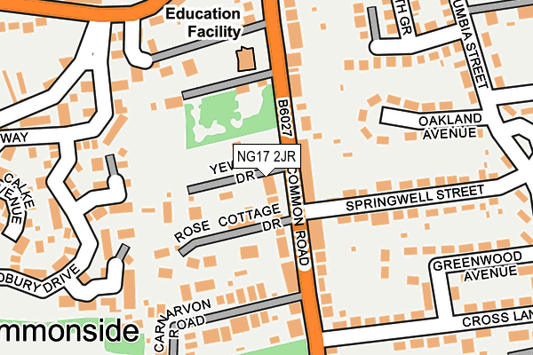 NG17 2JR map - OS OpenMap – Local (Ordnance Survey) NG17 2JR map - OS OpenMap – Local (Ordnance Survey)