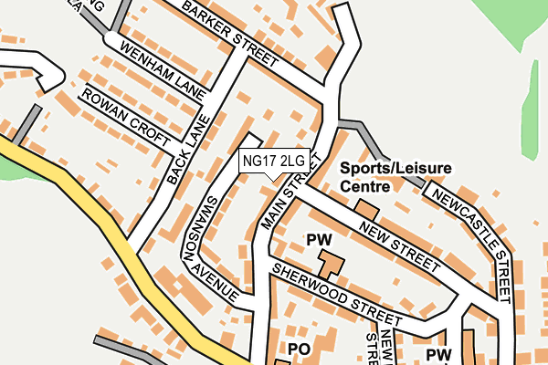 NG17 2LG map - OS OpenMap – Local (Ordnance Survey)