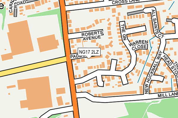 NG17 2LZ map - OS OpenMap – Local (Ordnance Survey) NG17 2LZ map - OS OpenMap – Local (Ordnance Survey)