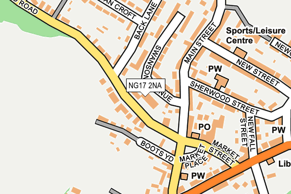 NG17 2NA map - OS OpenMap – Local (Ordnance Survey) NG17 2NA map - OS OpenMap – Local (Ordnance Survey)