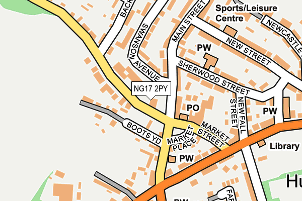 NG17 2PY map - OS OpenMap – Local (Ordnance Survey) NG17 2PY map - OS OpenMap – Local (Ordnance Survey)