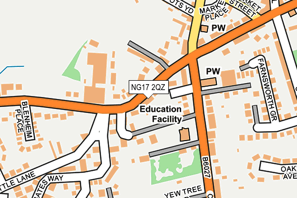 NG17 2QZ map - OS OpenMap – Local (Ordnance Survey) NG17 2QZ map - OS OpenMap – Local (Ordnance Survey)
