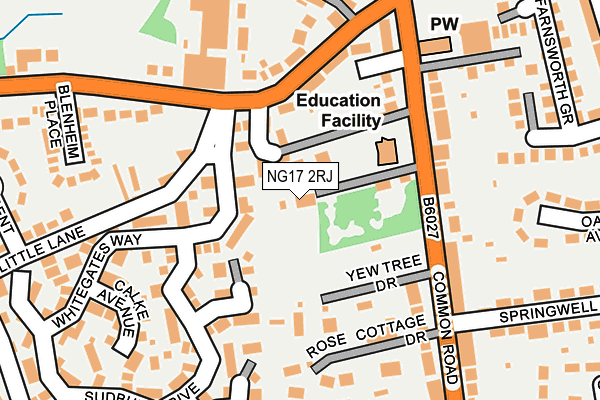 NG17 2RJ map - OS OpenMap – Local (Ordnance Survey) NG17 2RJ map - OS OpenMap – Local (Ordnance Survey)