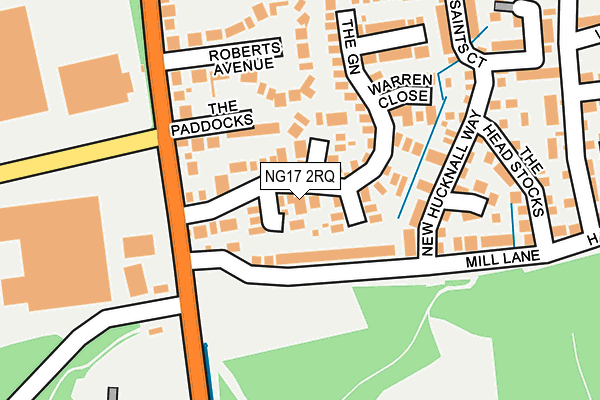 NG17 2RQ map - OS OpenMap – Local (Ordnance Survey)
