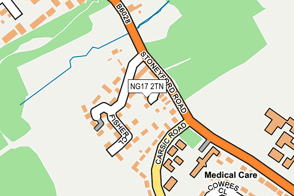 NG17 2TN map - OS OpenMap – Local (Ordnance Survey) NG17 2TN map - OS OpenMap – Local (Ordnance Survey)