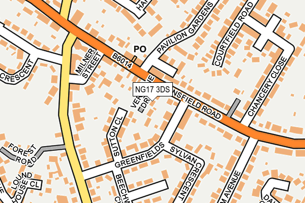 NG17 3DS map - OS OpenMap – Local (Ordnance Survey)