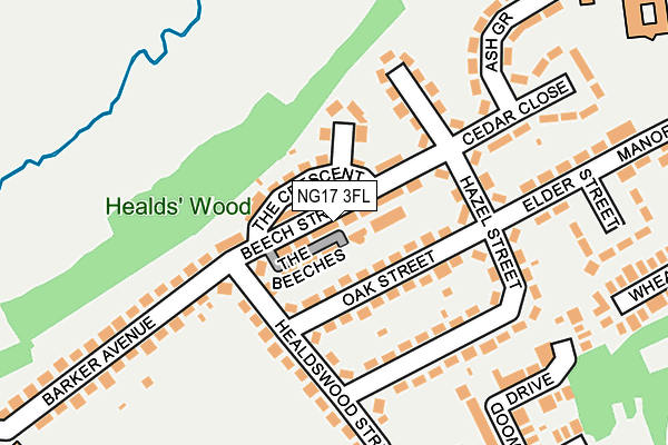 NG17 3FL map - OS OpenMap – Local (Ordnance Survey) NG17 3FL map - OS OpenMap – Local (Ordnance Survey)