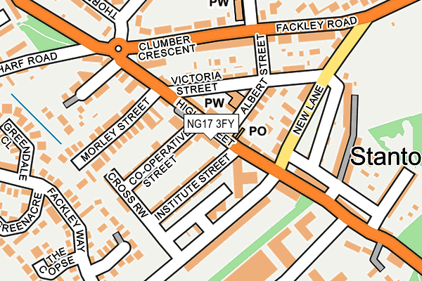 NG17 3FY map - OS OpenMap – Local (Ordnance Survey) NG17 3FY map - OS OpenMap – Local (Ordnance Survey)