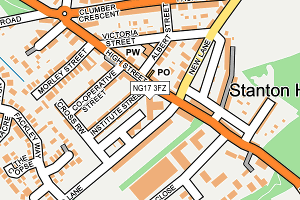 NG17 3FZ map - OS OpenMap – Local (Ordnance Survey) NG17 3FZ map - OS OpenMap – Local (Ordnance Survey)