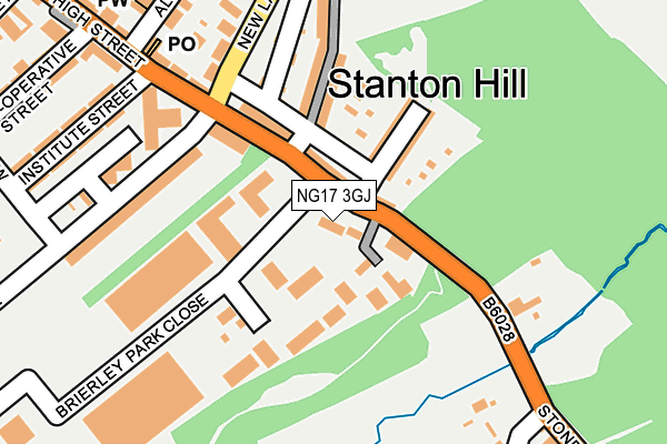 NG17 3GJ map - OS OpenMap – Local (Ordnance Survey)