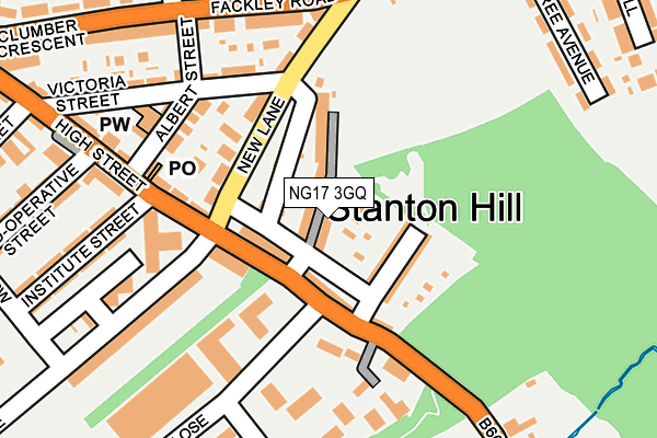 NG17 3GQ map - OS OpenMap – Local (Ordnance Survey) NG17 3GQ map - OS OpenMap – Local (Ordnance Survey)