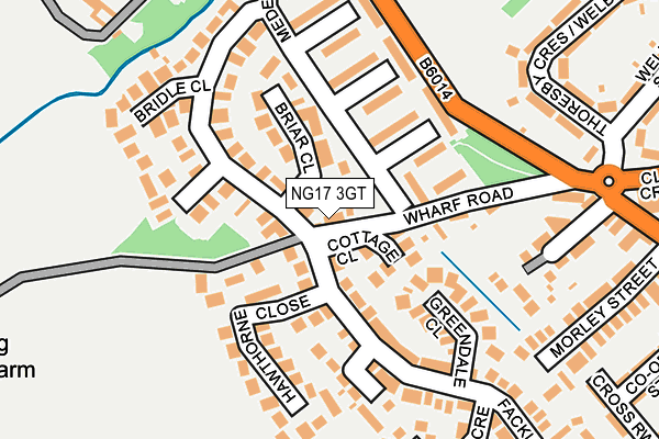 NG17 3GT map - OS OpenMap – Local (Ordnance Survey) NG17 3GT map - OS OpenMap – Local (Ordnance Survey)