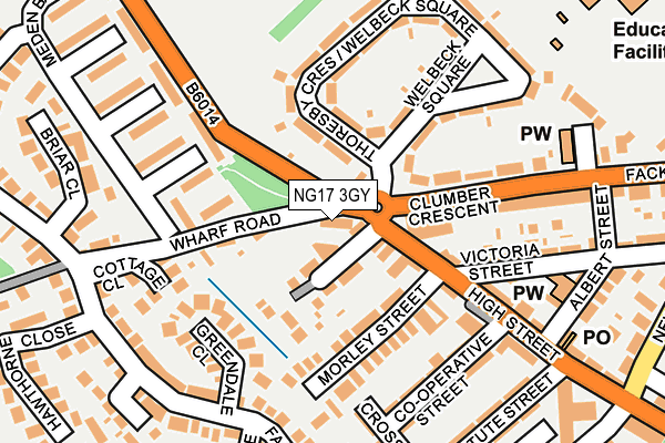 NG17 3GY map - OS OpenMap – Local (Ordnance Survey)