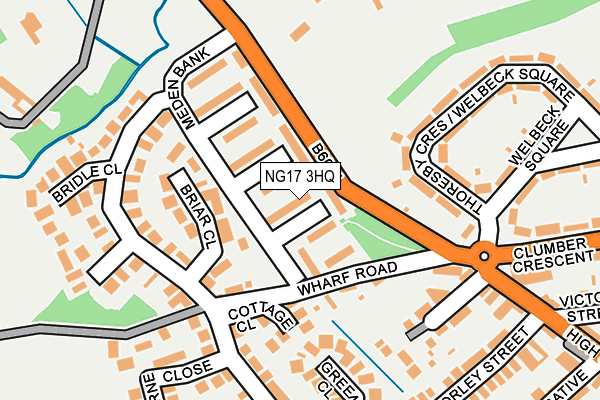 NG17 3HQ map - OS OpenMap – Local (Ordnance Survey) NG17 3HQ map - OS OpenMap – Local (Ordnance Survey)