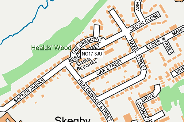 NG17 3JU map - OS OpenMap – Local (Ordnance Survey) NG17 3JU map - OS OpenMap – Local (Ordnance Survey)