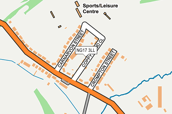 NG17 3LL map - OS OpenMap – Local (Ordnance Survey) NG17 3LL map - OS OpenMap – Local (Ordnance Survey)