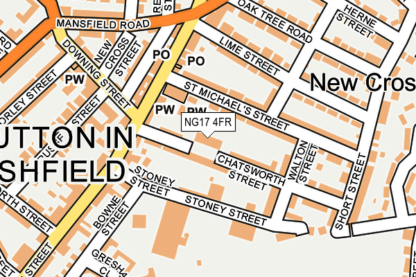 NG17 4FR map - OS OpenMap – Local (Ordnance Survey) NG17 4FR map - OS OpenMap – Local (Ordnance Survey)