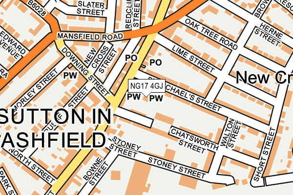 NG17 4GJ map - OS OpenMap – Local (Ordnance Survey) NG17 4GJ map - OS OpenMap – Local (Ordnance Survey)