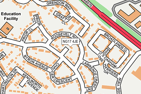 NG17 4JE map - OS OpenMap – Local (Ordnance Survey) NG17 4JE map - OS OpenMap – Local (Ordnance Survey)