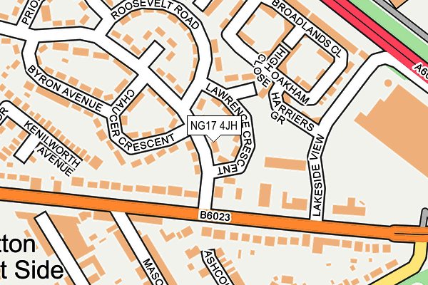 NG17 4JH map - OS OpenMap – Local (Ordnance Survey) NG17 4JH map - OS OpenMap – Local (Ordnance Survey)