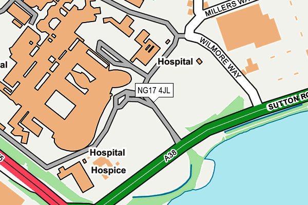 NG17 4JL map - OS OpenMap – Local (Ordnance Survey) NG17 4JL map - OS OpenMap – Local (Ordnance Survey)