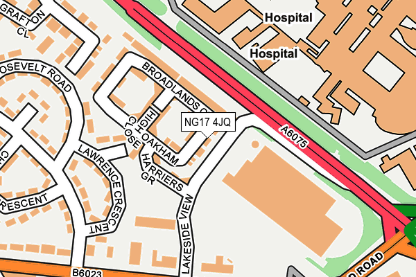 NG17 4JQ map - OS OpenMap – Local (Ordnance Survey) NG17 4JQ map - OS OpenMap – Local (Ordnance Survey)