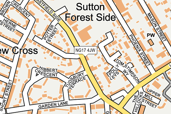 NG17 4JW map - OS OpenMap – Local (Ordnance Survey) NG17 4JW map - OS OpenMap – Local (Ordnance Survey)