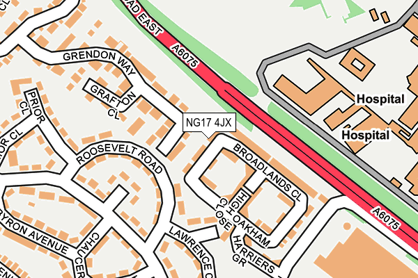 NG17 4JX map - OS OpenMap – Local (Ordnance Survey) NG17 4JX map - OS OpenMap – Local (Ordnance Survey)