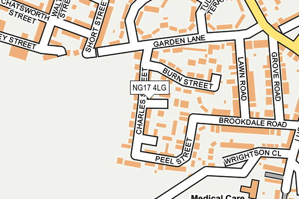 NG17 4LG map - OS OpenMap – Local (Ordnance Survey) NG17 4LG map - OS OpenMap – Local (Ordnance Survey)