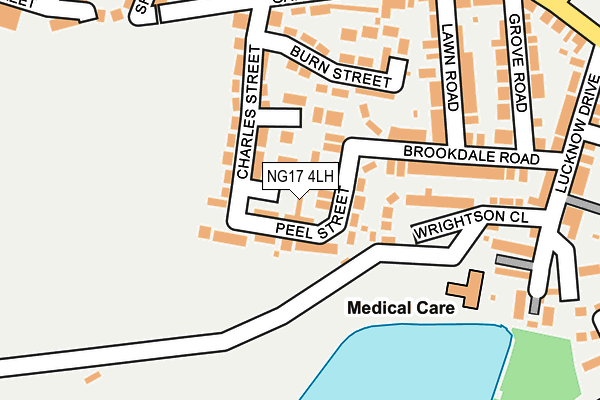 NG17 4LH map - OS OpenMap – Local (Ordnance Survey) NG17 4LH map - OS OpenMap – Local (Ordnance Survey)