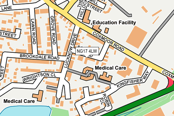 NG17 4LW map - OS OpenMap – Local (Ordnance Survey) NG17 4LW map - OS OpenMap – Local (Ordnance Survey)