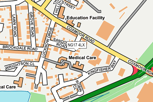 NG17 4LX map - OS OpenMap – Local (Ordnance Survey) NG17 4LX map - OS OpenMap – Local (Ordnance Survey)