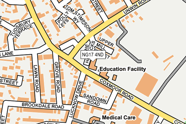 NG17 4ND map - OS OpenMap – Local (Ordnance Survey) NG17 4ND map - OS OpenMap – Local (Ordnance Survey)