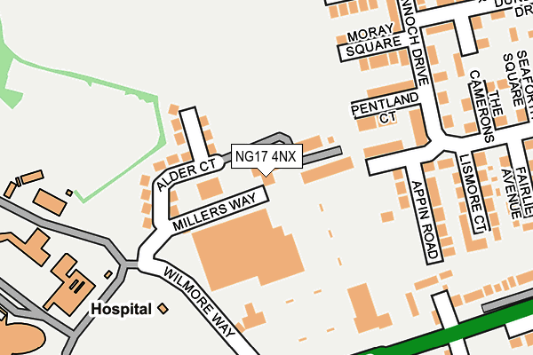 NG17 4NX map - OS OpenMap – Local (Ordnance Survey) NG17 4NX map - OS OpenMap – Local (Ordnance Survey)