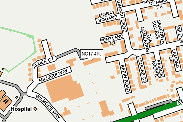 NG17 4PJ map - OS OpenMap – Local (Ordnance Survey) NG17 4PJ map - OS OpenMap – Local (Ordnance Survey)