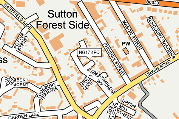 NG17 4PQ map - OS OpenMap – Local (Ordnance Survey) NG17 4PQ map - OS OpenMap – Local (Ordnance Survey)