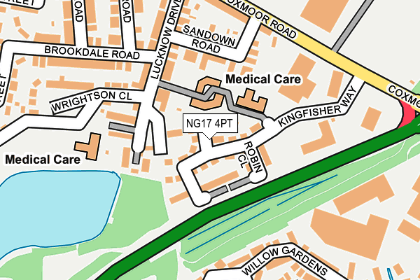 NG17 4PT map - OS OpenMap – Local (Ordnance Survey) NG17 4PT map - OS OpenMap – Local (Ordnance Survey)