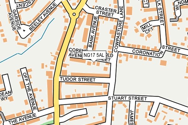 NG17 5AL map - OS OpenMap – Local (Ordnance Survey) NG17 5AL map - OS OpenMap – Local (Ordnance Survey)