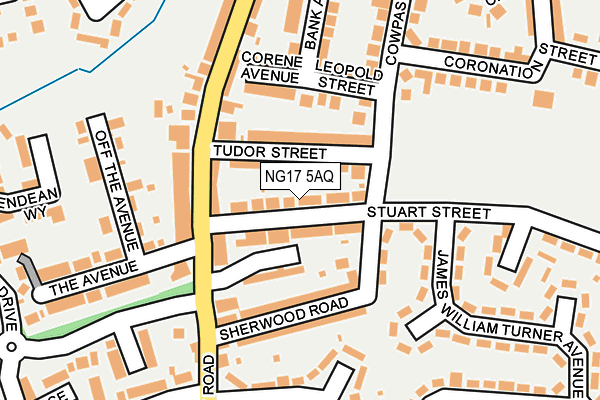 NG17 5AQ map - OS OpenMap – Local (Ordnance Survey) NG17 5AQ map - OS OpenMap – Local (Ordnance Survey)