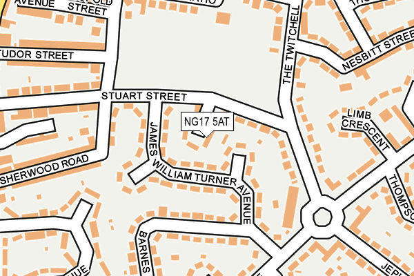 NG17 5AT map - OS OpenMap – Local (Ordnance Survey) NG17 5AT map - OS OpenMap – Local (Ordnance Survey)