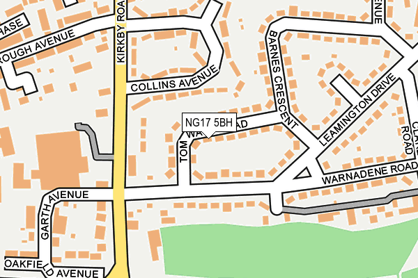 NG17 5BH map - OS OpenMap – Local (Ordnance Survey) NG17 5BH map - OS OpenMap – Local (Ordnance Survey)