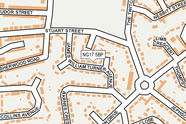 NG17 5BP map - OS OpenMap – Local (Ordnance Survey) NG17 5BP map - OS OpenMap – Local (Ordnance Survey)