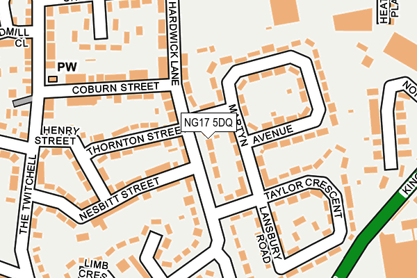 NG17 5DQ map - OS OpenMap – Local (Ordnance Survey) NG17 5DQ map - OS OpenMap – Local (Ordnance Survey)