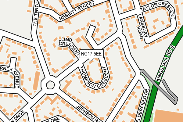 NG17 5EE map - OS OpenMap – Local (Ordnance Survey)