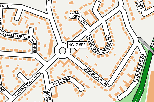NG17 5EF map - OS OpenMap – Local (Ordnance Survey) NG17 5EF map - OS OpenMap – Local (Ordnance Survey)