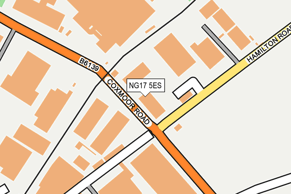 NG17 5ES map - OS OpenMap – Local (Ordnance Survey) NG17 5ES map - OS OpenMap – Local (Ordnance Survey)