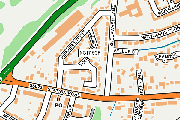 NG17 5GF map - OS OpenMap – Local (Ordnance Survey) NG17 5GF map - OS OpenMap – Local (Ordnance Survey)