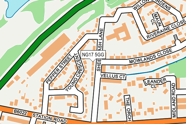 NG17 5GG map - OS OpenMap – Local (Ordnance Survey) NG17 5GG map - OS OpenMap – Local (Ordnance Survey)