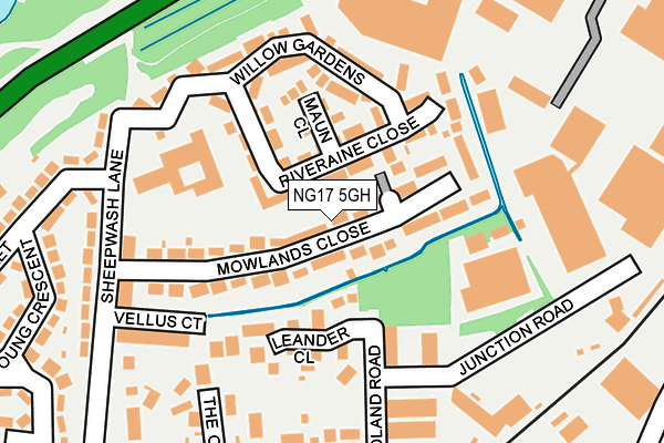 NG17 5GH map - OS OpenMap – Local (Ordnance Survey) NG17 5GH map - OS OpenMap – Local (Ordnance Survey)