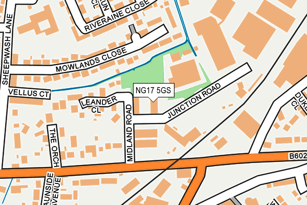NG17 5GS map - OS OpenMap – Local (Ordnance Survey) NG17 5GS map - OS OpenMap – Local (Ordnance Survey)